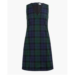 J.crew dress 4 green blue babydoll check plaid academia schoolgirl preppy mini